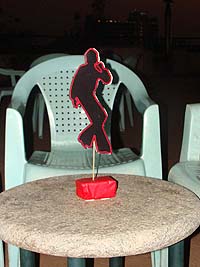 Red dancing man centerpiece